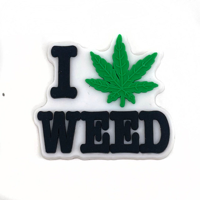 New 1pcs Cartoon green weed Shoe Charms Funny DIY Shoe Aceessories Fit Sandals Decorate Buckle PVC Unisex adult Gifts croc jibz