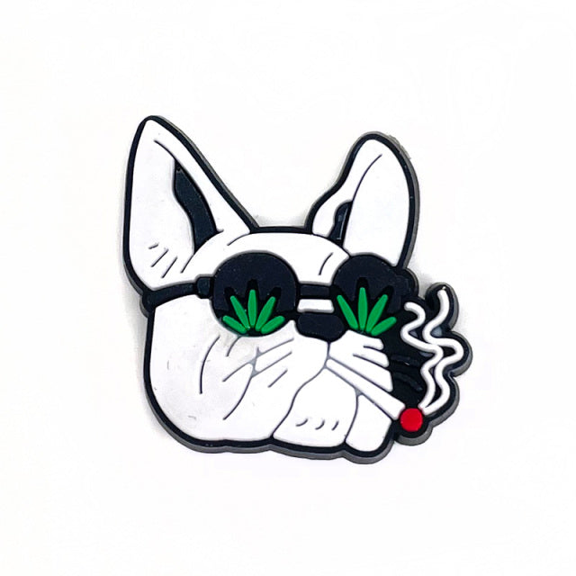 New 1pcs Cartoon green weed Shoe Charms Funny DIY Shoe Aceessories Fit Sandals Decorate Buckle PVC Unisex adult Gifts croc jibz