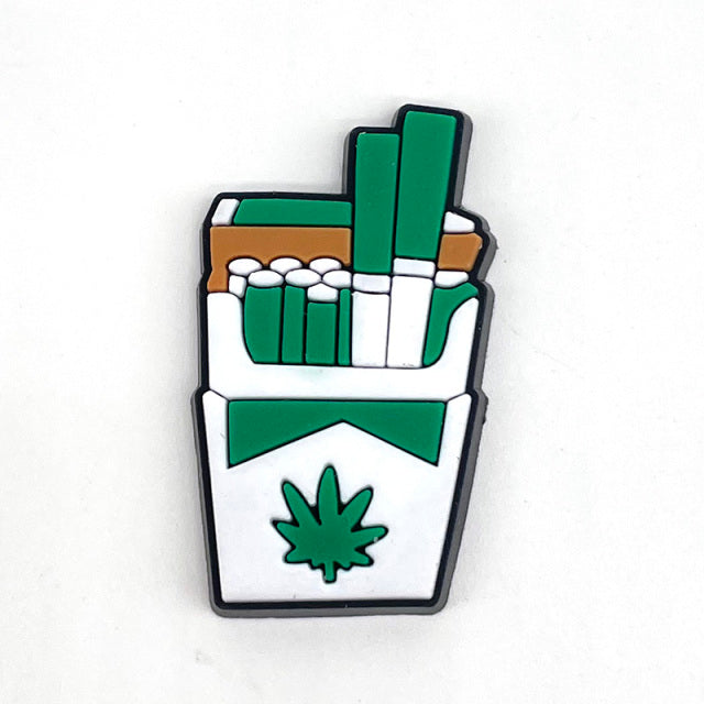 New 1pcs Cartoon green weed Shoe Charms Funny DIY Shoe Aceessories Fit Sandals Decorate Buckle PVC Unisex adult Gifts croc jibz