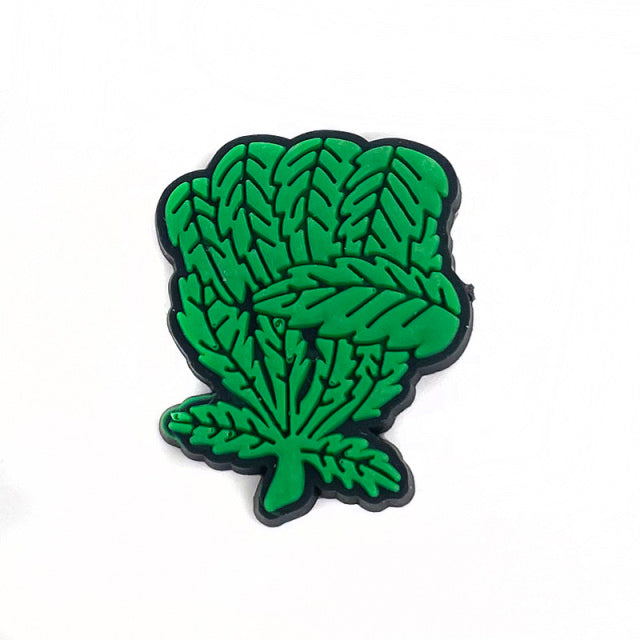 New 1pcs Cartoon green weed Shoe Charms Funny DIY Shoe Aceessories Fit Sandals Decorate Buckle PVC Unisex adult Gifts croc jibz