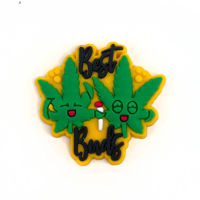 New 1pcs Cartoon green weed Shoe Charms Funny DIY Shoe Aceessories Fit Sandals Decorate Buckle PVC Unisex adult Gifts croc jibz