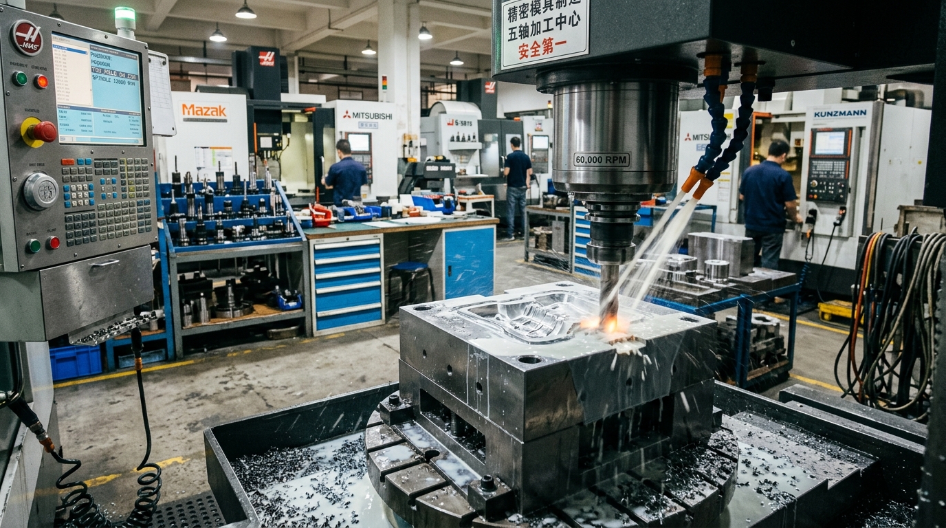 WishTime High Precision 5-Axis CNC Machining Center milling hardened steel mold cavity