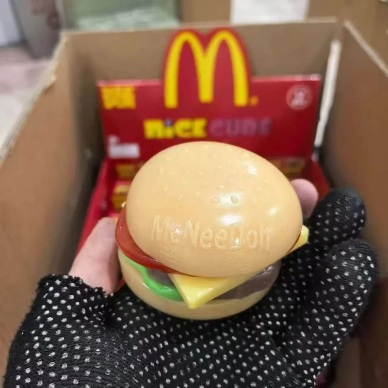 Realistic Sesame Seed Burger Fast Food Squeeze Toy