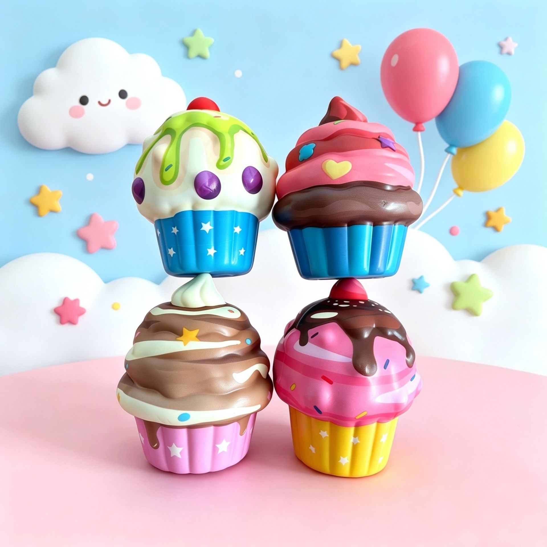Sanqi Elan® Source Factory Zhejiang PU Slow-rebound Cream Ice Cream Squishy Realistic Food-style Stress-relief Toy Wholesale OPP Bag