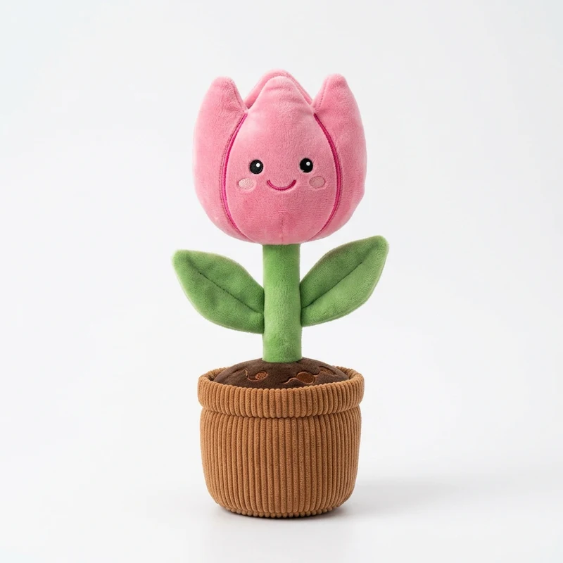 Amuseable Potted Pink Tulip Flower Spring Sensory Plush