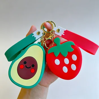 Cartoon Kawaii Fruit Series Silicone Zipper Coin Purse Creative Cute Portable Eco-Friendly...