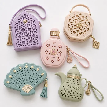 3D Islamic Silicone Coin Purse Dallah Lantern Perfume Lattice Cutout Zipper Keychain Bag...
