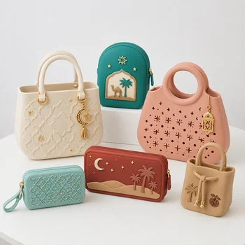 3D Islamic Silicone Coin Purse, Ramadan Desert Camel Palm Tree, Landscape Zipper Keychain...
