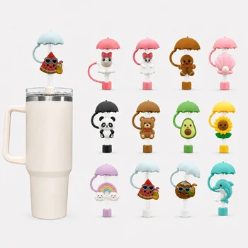 Food Grade Silicone Straw Sleeve Cover Dust Cap Topper Protector 40oz Tumbler 10mm Straw...