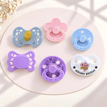 Custom Logo Natural Latex Baby Pacifier Baby Soother Dummy Non Toxic PP Blossom Printed One...