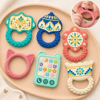 Baby Teether Infant Teether Teething Toy Teething Stick Teething Ring Silicone Teether...