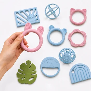 Rabbit Baby Teether Silicone Soft Toy BPA Free Food Grade 0-24 Months Infant Teething Toy