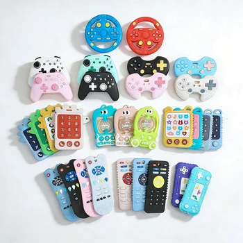 Silicone Baby Teether Infant Teether Teething Toy Game Controller BPA Free Food Grade 0-12...
