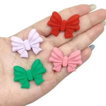 Bow Shaped Silicone Beads with Straight Holes 3D Focal Loose Beads for Beadable Pen...