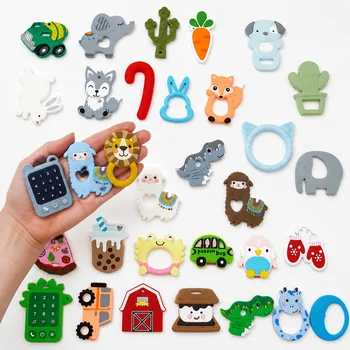 Animal Shape Baby Teether Silicone Teething Ring Infant Teether Teething Toy Fox BPA Free...