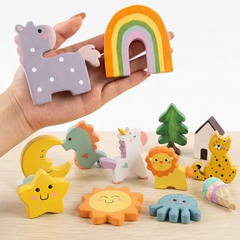 3D Wooden Cartoon Animal Fridge Magnet Creative Cabinet Decor DIY Custom Home Decor Craft...
