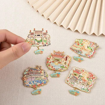 Changsha Metal Fridge Magnet Juzi Island Taiping Old Street Cultural Creative DIY Custom...