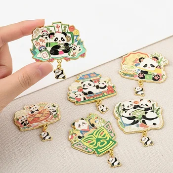 Chengdu Panda Sanxingdui Metal Fridge Magnet Square Stamp Cultural Creative DIY Custom Home...