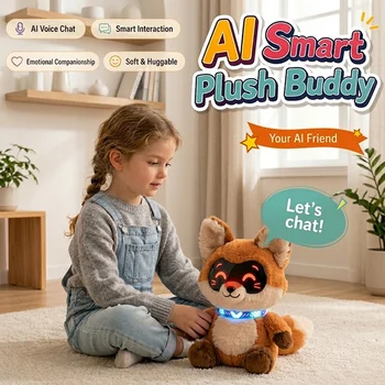 AI Smart Plush Toy Fox Voice Chat Interactive Robot Emotional Educational Companion Kids...