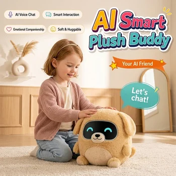 AI Smart Plush Toy Puppy Dog Voice Chat Interactive Robot Emotional Educational Companion...