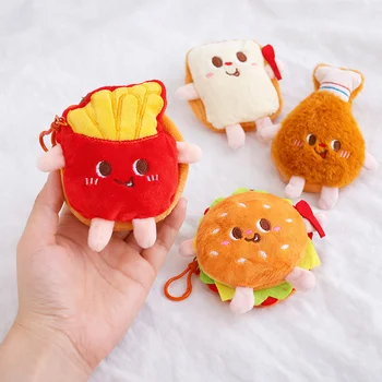 Cute Fast Food Plush Toy Mini Plush Coin Purse Stuffed Pendant Promotional Toy Custom Logo...