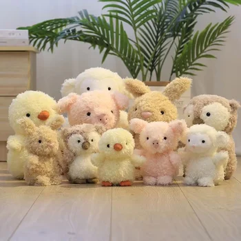 Custom Mini Fluffy Plush Toy Stuffed Animals Plushie Soft Plush Chick Rabbit Owl Pig Lamb...