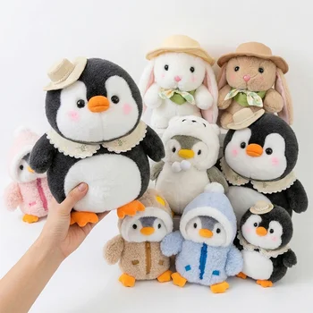Kawaii Penguin Bunny Plush Toy Soft Stuffed Animal Doll Custom OEM Plushie Rabbit Cartoon...