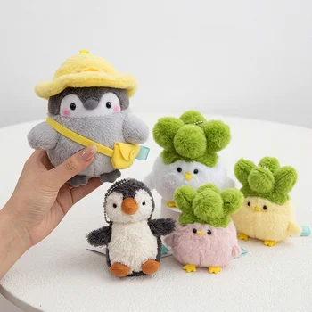 Custom Logo Garlic Bird Talking Plush Pendant Penguin Stuffed Doll Keychain Claw Machine...