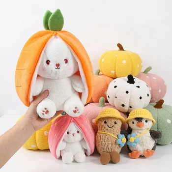 Custom Logo Plush Toys Pumpkin Pillow Peanut Penguin Cute Bear Stuffed Animal Claw Machine...