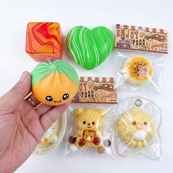 Silicone Squishy Toy Kawaii Bun Bread Food Animal Slow Rising Stress Relief Squeeze Toys...