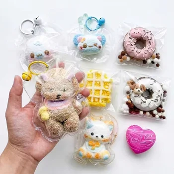 Silicone Squishy Toy Kawaii Dog Cat Rabbit Animal Food Slow Rising Stress Relief Squeeze...