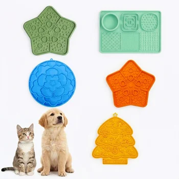 Food Grade Silicone Pet Placemat Lick Mat Suction Cups Slow Feeder Anti Choking Waterproof...