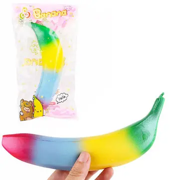 Sanqi Elan® Rainbow Banana Squishy 184CM Soft Slow Rising With Packaging Collection Gift Toy